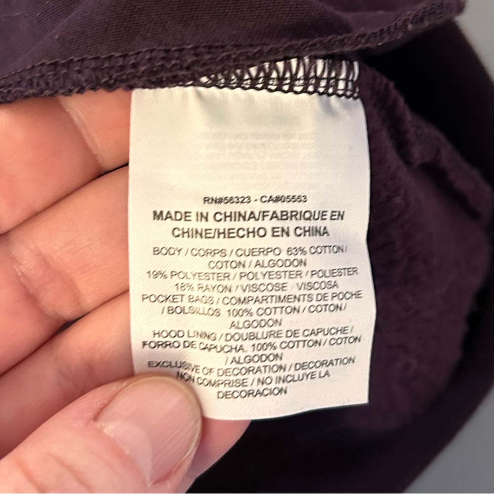 NIKE Womens LG Long Sleeve Hoodie Pullover Purple Silver Accents Funnel Neck - Picture 10 of 11